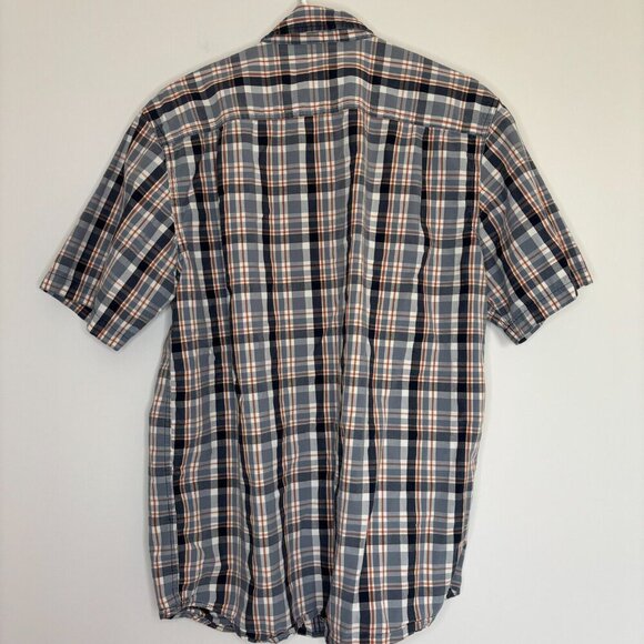 CARHARTT Relaxed Fit Short Sleeve Button Down Blue Plaid Size Medium - Picture 4 of 4